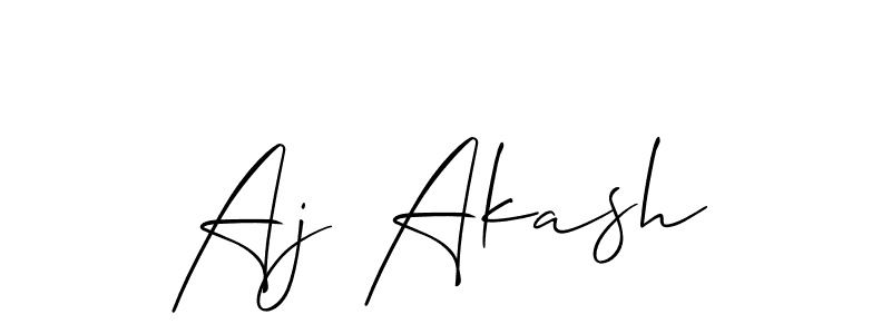 Also we have Aj Akash name is the best signature style. Create professional handwritten signature collection using Allison_Script autograph style. Aj Akash signature style 2 images and pictures png
