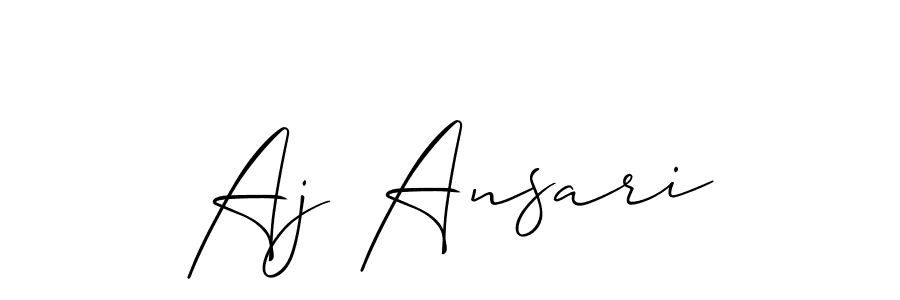 Also we have Aj Ansari name is the best signature style. Create professional handwritten signature collection using Allison_Script autograph style. Aj Ansari signature style 2 images and pictures png