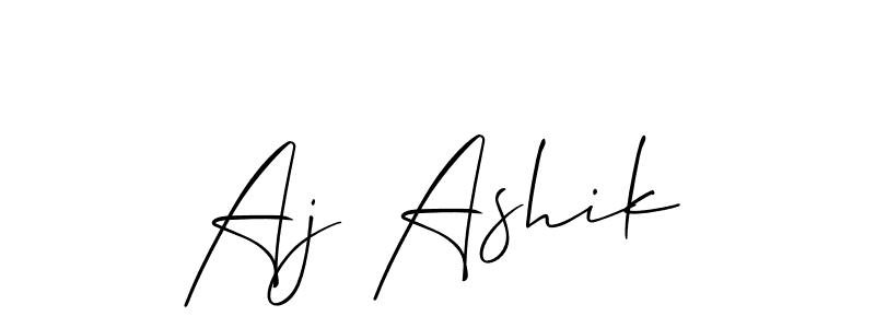 The best way (Allison_Script) to make a short signature is to pick only two or three words in your name. The name Aj Ashik include a total of six letters. For converting this name. Aj Ashik signature style 2 images and pictures png
