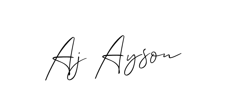 Create a beautiful signature design for name Aj Ayson. With this signature (Allison_Script) fonts, you can make a handwritten signature for free. Aj Ayson signature style 2 images and pictures png