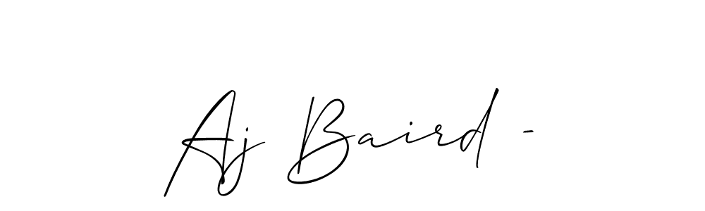 The best way (Allison_Script) to make a short signature is to pick only two or three words in your name. The name Aj Baird - include a total of six letters. For converting this name. Aj Baird - signature style 2 images and pictures png