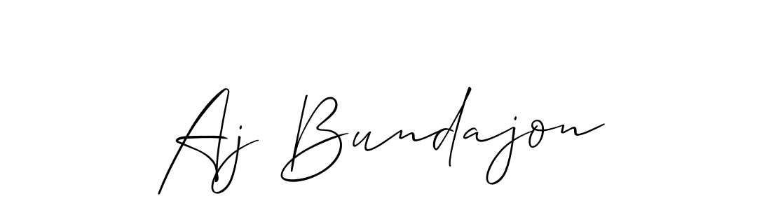 The best way (Allison_Script) to make a short signature is to pick only two or three words in your name. The name Aj Bundajon include a total of six letters. For converting this name. Aj Bundajon signature style 2 images and pictures png