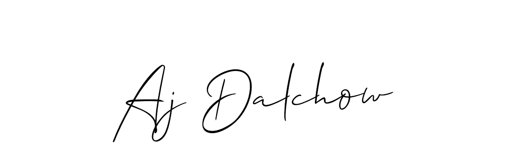 Allison_Script is a professional signature style that is perfect for those who want to add a touch of class to their signature. It is also a great choice for those who want to make their signature more unique. Get Aj Dalchow name to fancy signature for free. Aj Dalchow signature style 2 images and pictures png