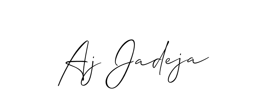 Design your own signature with our free online signature maker. With this signature software, you can create a handwritten (Allison_Script) signature for name Aj Jadeja. Aj Jadeja signature style 2 images and pictures png