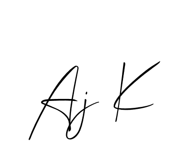 The best way (Allison_Script) to make a short signature is to pick only two or three words in your name. The name Aj K include a total of six letters. For converting this name. Aj K signature style 2 images and pictures png