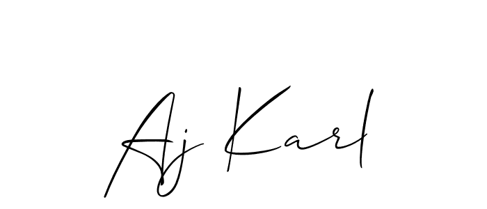 You should practise on your own different ways (Allison_Script) to write your name (Aj Karl) in signature. don't let someone else do it for you. Aj Karl signature style 2 images and pictures png