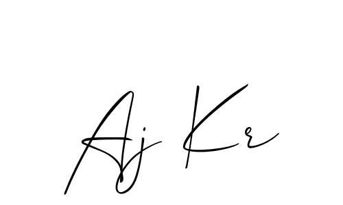 if you are searching for the best signature style for your name Aj Kr. so please give up your signature search. here we have designed multiple signature styles  using Allison_Script. Aj Kr signature style 2 images and pictures png