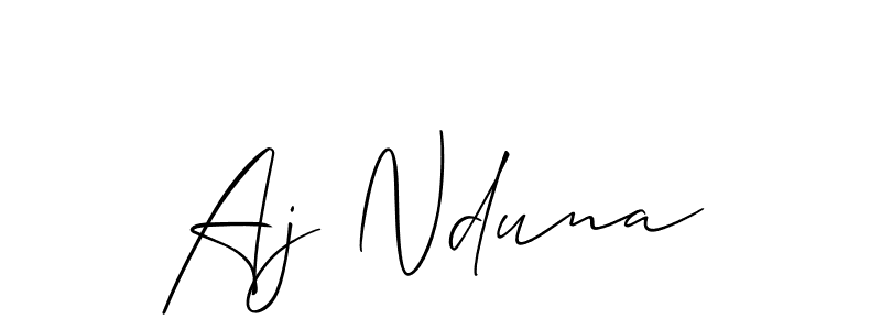 You should practise on your own different ways (Allison_Script) to write your name (Aj Nduna) in signature. don't let someone else do it for you. Aj Nduna signature style 2 images and pictures png