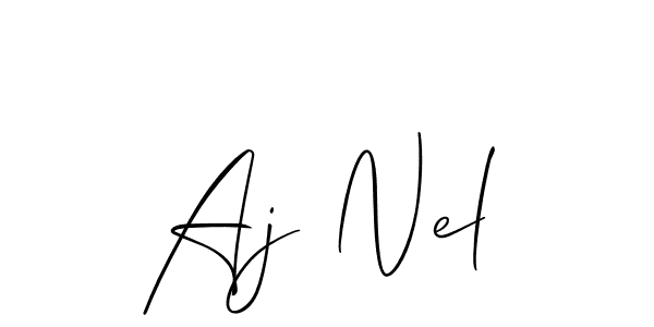 Make a beautiful signature design for name Aj Nel. With this signature (Allison_Script) style, you can create a handwritten signature for free. Aj Nel signature style 2 images and pictures png