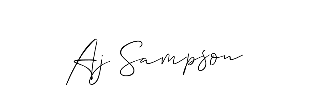 It looks lik you need a new signature style for name Aj Sampson. Design unique handwritten (Allison_Script) signature with our free signature maker in just a few clicks. Aj Sampson signature style 2 images and pictures png