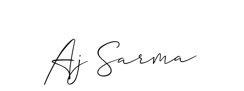 How to make Aj Sarma name signature. Use Allison_Script style for creating short signs online. This is the latest handwritten sign. Aj Sarma signature style 2 images and pictures png
