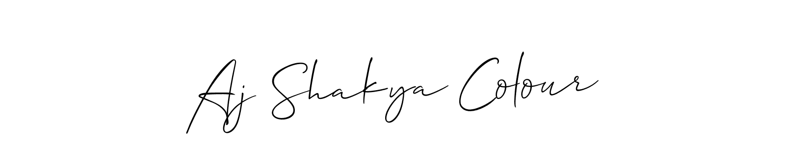 You should practise on your own different ways (Allison_Script) to write your name (Aj Shakya Colour) in signature. don't let someone else do it for you. Aj Shakya Colour signature style 2 images and pictures png