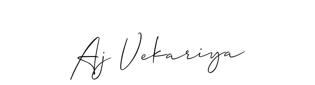 Similarly Allison_Script is the best handwritten signature design. Signature creator online .You can use it as an online autograph creator for name Aj Vekariya. Aj Vekariya signature style 2 images and pictures png