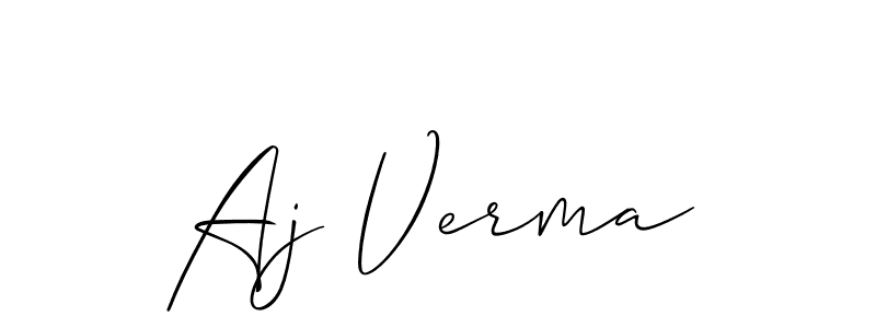Make a beautiful signature design for name Aj Verma. With this signature (Allison_Script) style, you can create a handwritten signature for free. Aj Verma signature style 2 images and pictures png