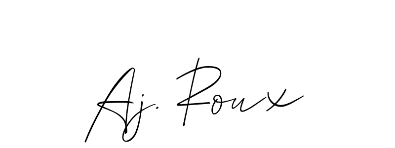 if you are searching for the best signature style for your name Aj. Roux. so please give up your signature search. here we have designed multiple signature styles  using Allison_Script. Aj. Roux signature style 2 images and pictures png