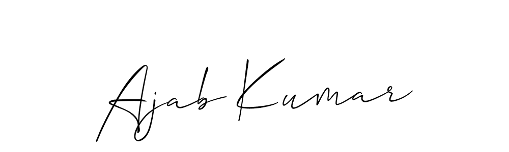 Create a beautiful signature design for name Ajab Kumar. With this signature (Allison_Script) fonts, you can make a handwritten signature for free. Ajab Kumar signature style 2 images and pictures png