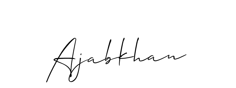 It looks lik you need a new signature style for name Ajabkhan. Design unique handwritten (Allison_Script) signature with our free signature maker in just a few clicks. Ajabkhan signature style 2 images and pictures png