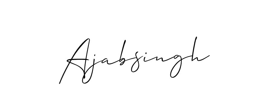 The best way (Allison_Script) to make a short signature is to pick only two or three words in your name. The name Ajabsingh include a total of six letters. For converting this name. Ajabsingh signature style 2 images and pictures png