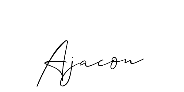 Design your own signature with our free online signature maker. With this signature software, you can create a handwritten (Allison_Script) signature for name Ajacon. Ajacon signature style 2 images and pictures png