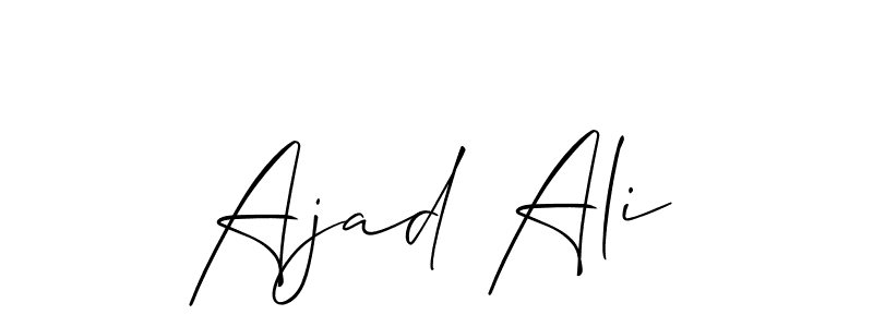 You should practise on your own different ways (Allison_Script) to write your name (Ajad Ali) in signature. don't let someone else do it for you. Ajad Ali signature style 2 images and pictures png