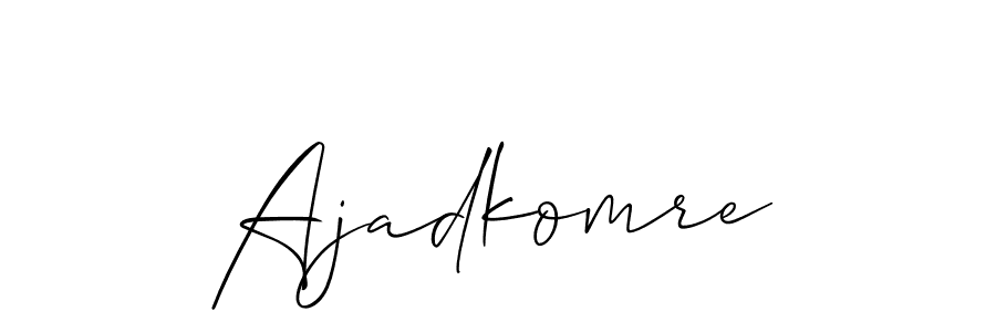 It looks lik you need a new signature style for name Ajadkomre. Design unique handwritten (Allison_Script) signature with our free signature maker in just a few clicks. Ajadkomre signature style 2 images and pictures png