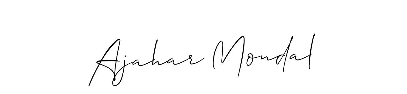 Use a signature maker to create a handwritten signature online. With this signature software, you can design (Allison_Script) your own signature for name Ajahar Mondal. Ajahar Mondal signature style 2 images and pictures png