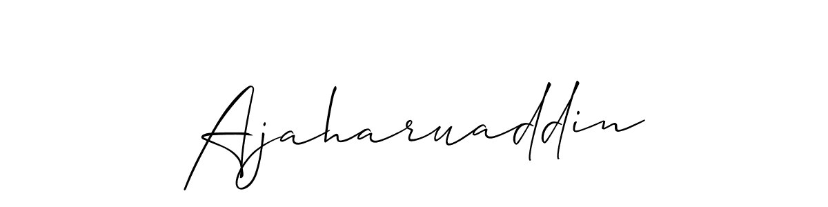 Allison_Script is a professional signature style that is perfect for those who want to add a touch of class to their signature. It is also a great choice for those who want to make their signature more unique. Get Ajaharuaddin name to fancy signature for free. Ajaharuaddin signature style 2 images and pictures png