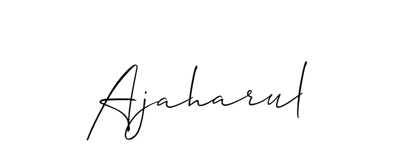 Allison_Script is a professional signature style that is perfect for those who want to add a touch of class to their signature. It is also a great choice for those who want to make their signature more unique. Get Ajaharul name to fancy signature for free. Ajaharul signature style 2 images and pictures png