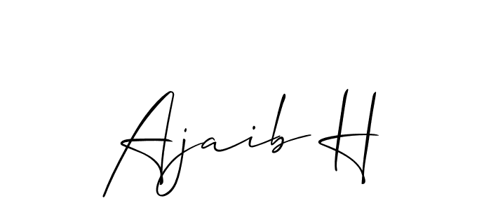 Ajaib H stylish signature style. Best Handwritten Sign (Allison_Script) for my name. Handwritten Signature Collection Ideas for my name Ajaib H. Ajaib H signature style 2 images and pictures png