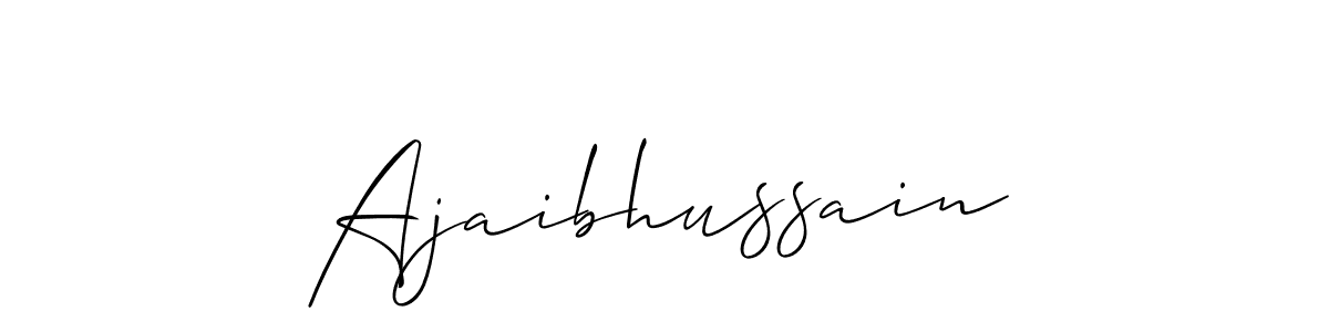 if you are searching for the best signature style for your name Ajaibhussain. so please give up your signature search. here we have designed multiple signature styles  using Allison_Script. Ajaibhussain signature style 2 images and pictures png