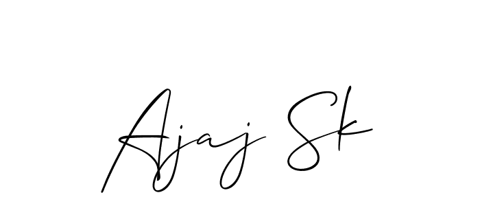 The best way (Allison_Script) to make a short signature is to pick only two or three words in your name. The name Ajaj Sk include a total of six letters. For converting this name. Ajaj Sk signature style 2 images and pictures png