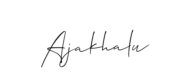 Allison_Script is a professional signature style that is perfect for those who want to add a touch of class to their signature. It is also a great choice for those who want to make their signature more unique. Get Ajakhalu name to fancy signature for free. Ajakhalu signature style 2 images and pictures png