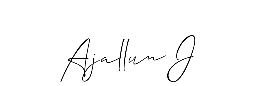It looks lik you need a new signature style for name Ajallun J. Design unique handwritten (Allison_Script) signature with our free signature maker in just a few clicks. Ajallun J signature style 2 images and pictures png