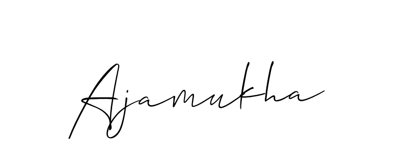 Allison_Script is a professional signature style that is perfect for those who want to add a touch of class to their signature. It is also a great choice for those who want to make their signature more unique. Get Ajamukha name to fancy signature for free. Ajamukha signature style 2 images and pictures png