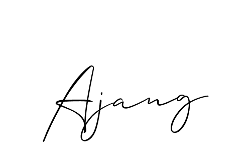 Make a beautiful signature design for name Ajang. With this signature (Allison_Script) style, you can create a handwritten signature for free. Ajang signature style 2 images and pictures png
