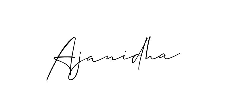 Design your own signature with our free online signature maker. With this signature software, you can create a handwritten (Allison_Script) signature for name Ajanidha. Ajanidha signature style 2 images and pictures png