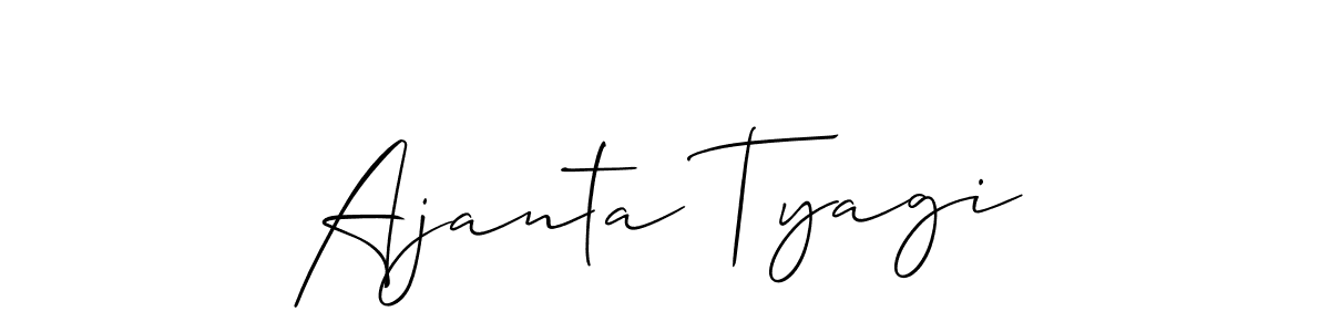 if you are searching for the best signature style for your name Ajanta Tyagi. so please give up your signature search. here we have designed multiple signature styles  using Allison_Script. Ajanta Tyagi signature style 2 images and pictures png