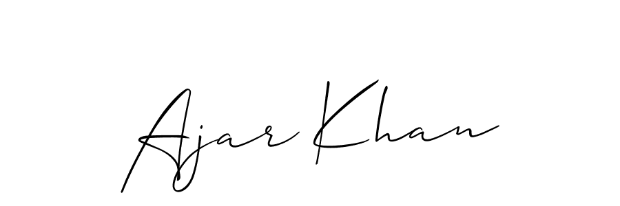 Make a beautiful signature design for name Ajar Khan. With this signature (Allison_Script) style, you can create a handwritten signature for free. Ajar Khan signature style 2 images and pictures png