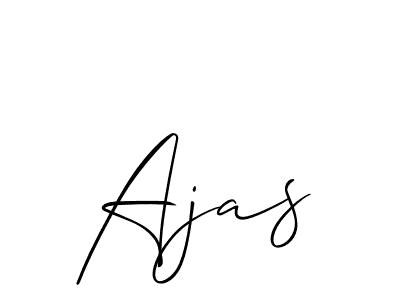 Use a signature maker to create a handwritten signature online. With this signature software, you can design (Allison_Script) your own signature for name Ajas. Ajas signature style 2 images and pictures png