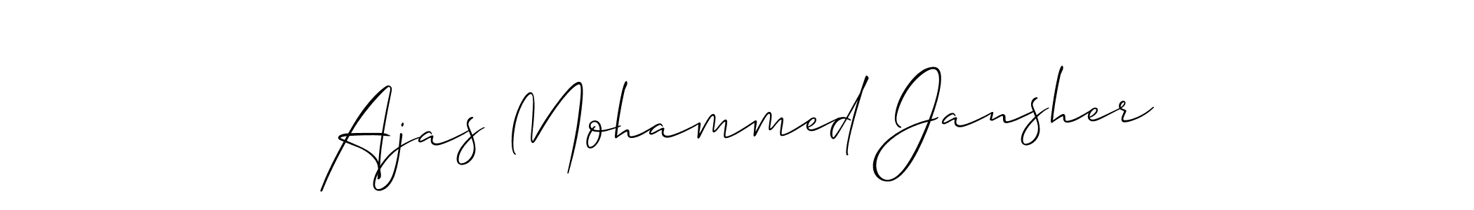 Also we have Ajas Mohammed Jansher name is the best signature style. Create professional handwritten signature collection using Allison_Script autograph style. Ajas Mohammed Jansher signature style 2 images and pictures png