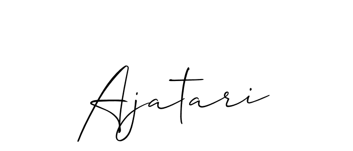 Make a beautiful signature design for name Ajatari. With this signature (Allison_Script) style, you can create a handwritten signature for free. Ajatari signature style 2 images and pictures png