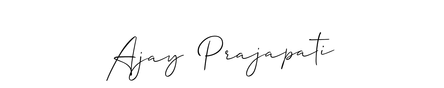 if you are searching for the best signature style for your name Ajay  Prajapati. so please give up your signature search. here we have designed multiple signature styles  using Allison_Script. Ajay  Prajapati signature style 2 images and pictures png