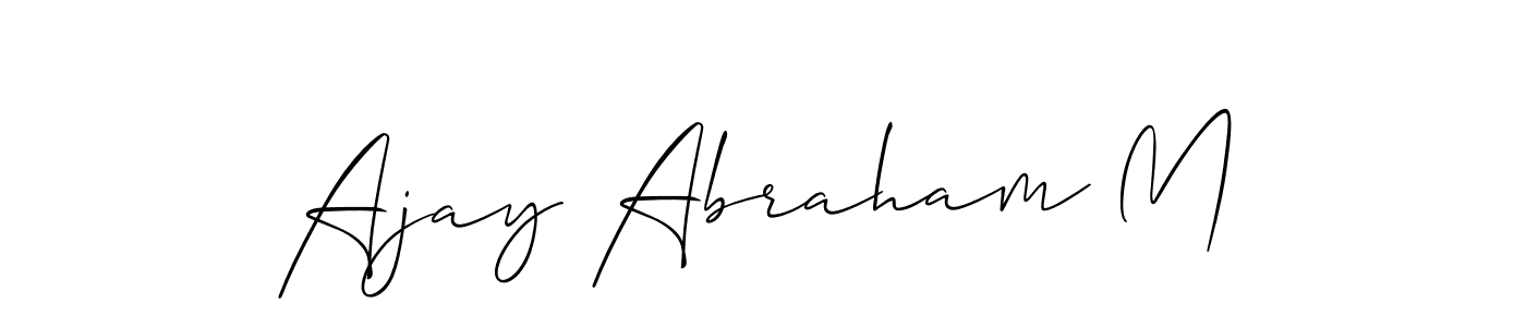 if you are searching for the best signature style for your name Ajay Abraham M. so please give up your signature search. here we have designed multiple signature styles  using Allison_Script. Ajay Abraham M signature style 2 images and pictures png