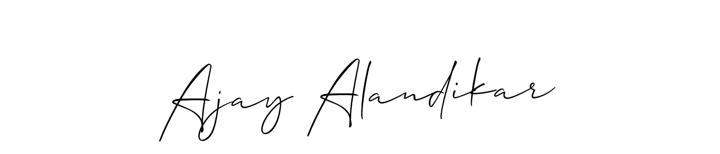 Make a short Ajay Alandikar signature style. Manage your documents anywhere anytime using Allison_Script. Create and add eSignatures, submit forms, share and send files easily. Ajay Alandikar signature style 2 images and pictures png