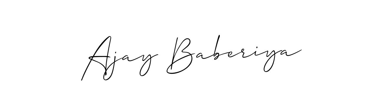 How to make Ajay Baberiya name signature. Use Allison_Script style for creating short signs online. This is the latest handwritten sign. Ajay Baberiya signature style 2 images and pictures png