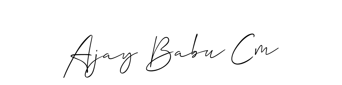 Create a beautiful signature design for name Ajay Babu Cm. With this signature (Allison_Script) fonts, you can make a handwritten signature for free. Ajay Babu Cm signature style 2 images and pictures png