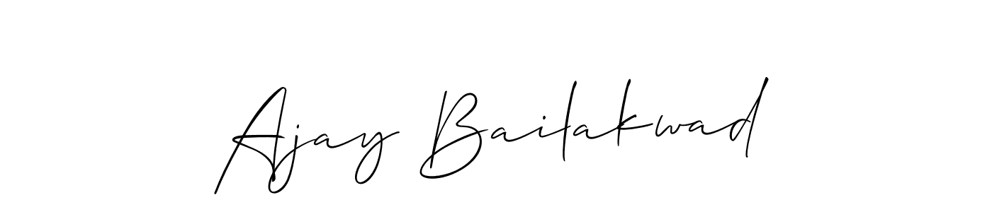 How to make Ajay Bailakwad name signature. Use Allison_Script style for creating short signs online. This is the latest handwritten sign. Ajay Bailakwad signature style 2 images and pictures png