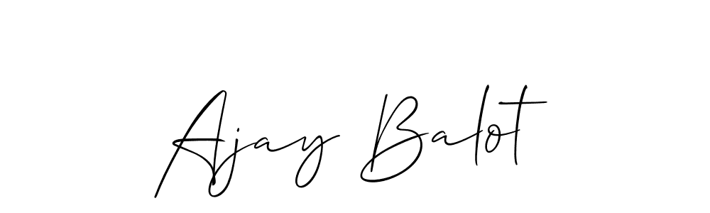 Create a beautiful signature design for name Ajay Balot. With this signature (Allison_Script) fonts, you can make a handwritten signature for free. Ajay Balot signature style 2 images and pictures png
