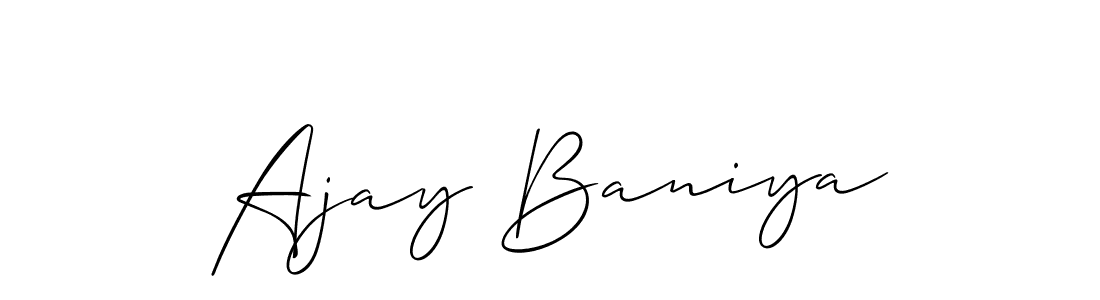 Also we have Ajay Baniya name is the best signature style. Create professional handwritten signature collection using Allison_Script autograph style. Ajay Baniya signature style 2 images and pictures png