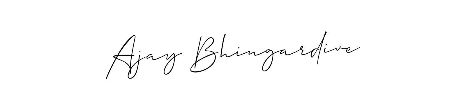 You should practise on your own different ways (Allison_Script) to write your name (Ajay Bhingardive) in signature. don't let someone else do it for you. Ajay Bhingardive signature style 2 images and pictures png